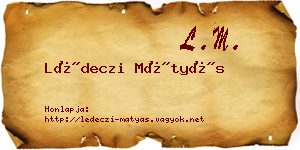 Lédeczi Mátyás névjegykártya